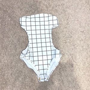 White and black swimsuit